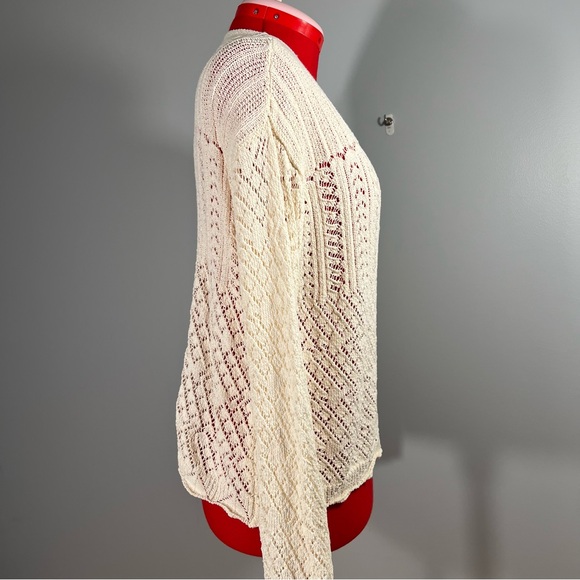 Lace Knit Cream Cardigan - XS - Picture 4 of 9